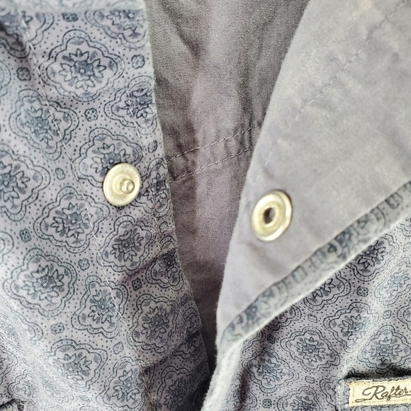 Rafter C Cowboy Collection Shirt Mens XL Pearl Snap Blue Gray Mandela AOP L/S - Picture 9 of 12